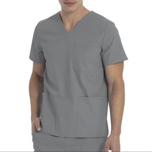 Scrubstar 
Unisex Solid V-neck Scrub Top “Gray”